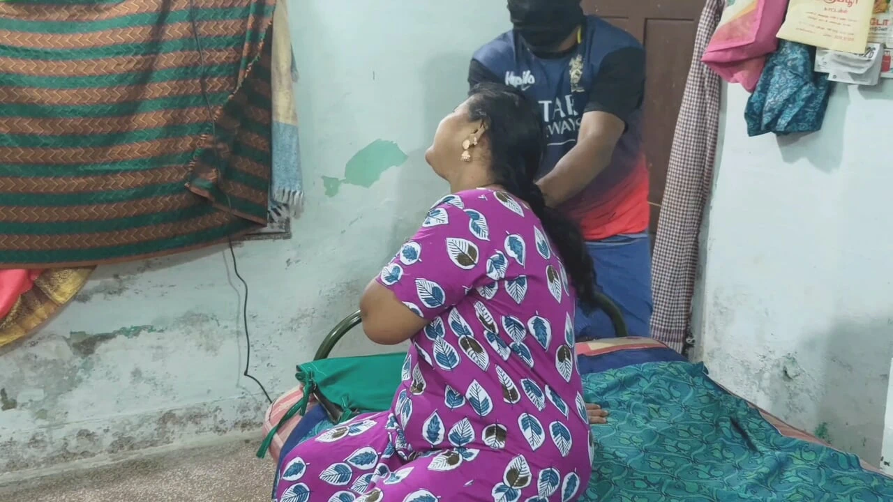 stepmother told me to go behind her and turn off the fan. I went behind her, hugged her, and licked her pussy with my tongue..